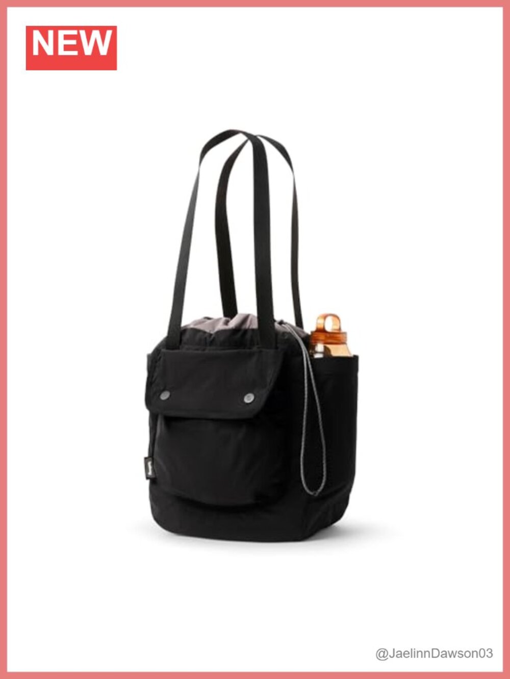Lightweight Nylon Cinch Tote Bag Shoulder Bag Drawstring Everyday Carry